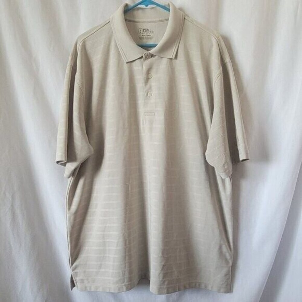PGA Tour Golf Shirt Performance Men's XXL 2XL golfing stripe athleisure Big Tall